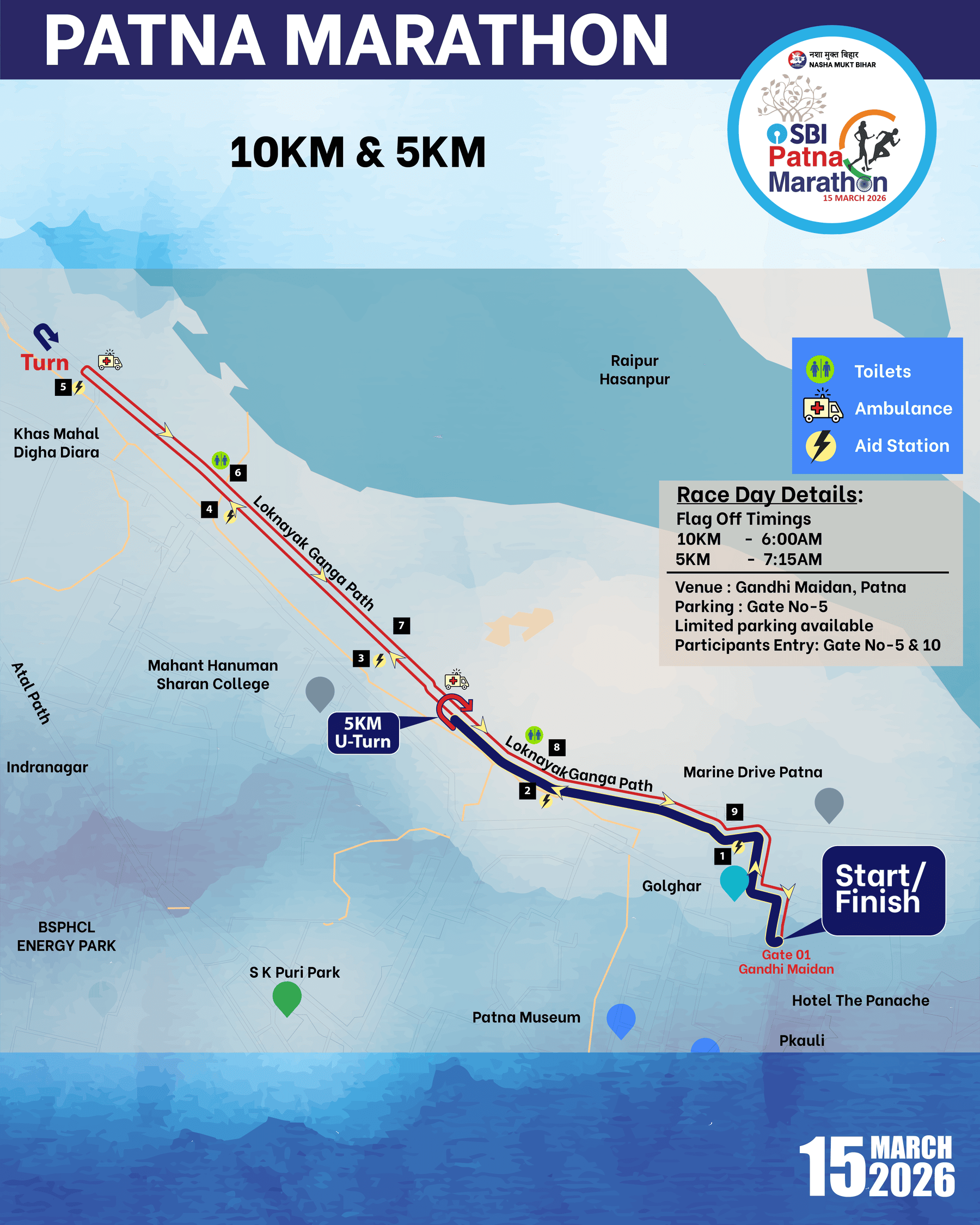 patna route map 10k 5k